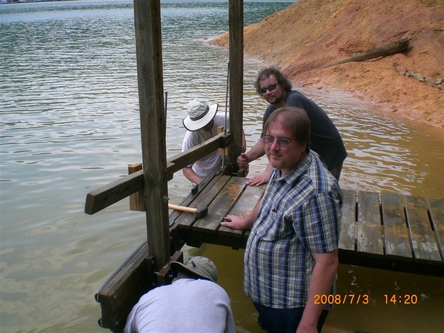setting up the dock on Thursday