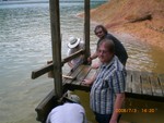 setting up the dock on Thursday