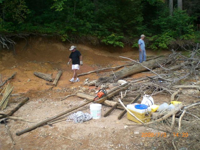 Preparing the site for Pig Roast on Thursday