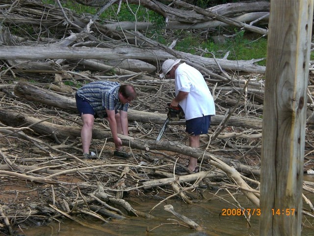 Preparing the site for Pig Roast on Thursday