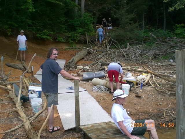 Preparing the site for Pig Roast on Thursday