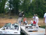 taking materials to point for Pig Roast