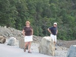 Minta and Rob Fannon on top of dam