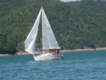 Wild Blue Yonder under Command of John Middaugh approaching leeward mark in practice course (picture from Sandra Little)