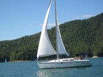 Alabama Girl approaching leeward mark in practice course (picture from Sandra Little)