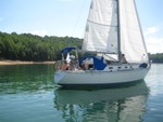 First leg, very low wind!!  Almost had to cancel race due to 1 hour limit to first mark