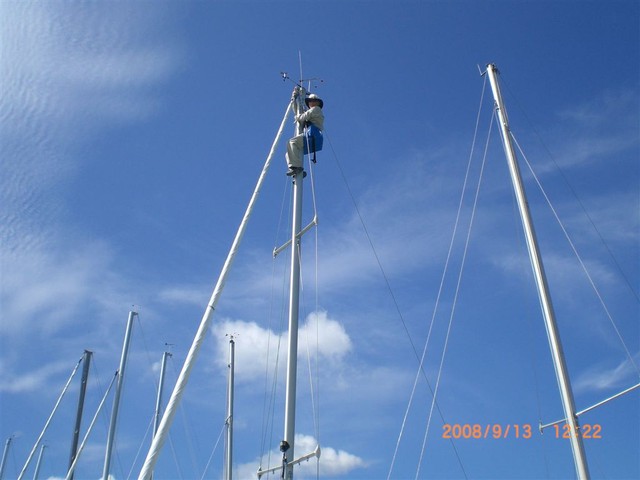 James Little cleaning spider cobwebs from windex before race