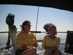Sandra and Adair, motoring from South Creek back to Newbern