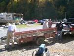 Sunday Oct 19th, ladders unloaded to build scaffolding on treacherous south side of builing!!  [picture from Clarke Lucas]