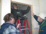 Jan 31, sheetrocking men's bathroom (picture from Clarke)