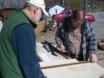 Jan 31, sheetrocking men's bathroom (picture from Clarke)