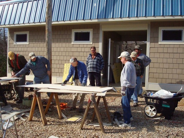 Jan 24, sheetrocking men's bathroom (picture from Cork)