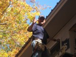 Nov 1, working on door installation, siding, soffits, siding on south side, etc