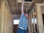 Nov 1, working on door installation, siding, soffits, siding on south side, etc