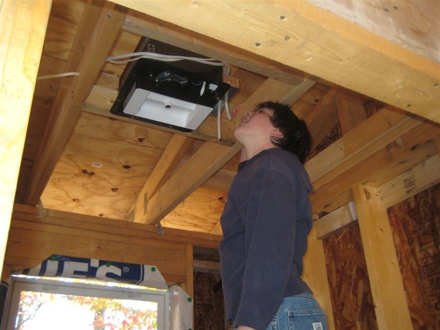 Nov 1, working on door installation, siding, soffits, siding on south side, etc