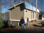 Putting stucco on block wall, Dec 27 (Picture by C. Lucas)