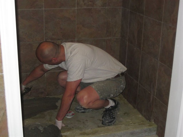 tile work contracted out thank goodness! They make it look easy (May 9, 2009)