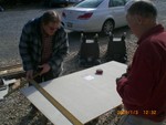 cutting Hardy board, Sat Jan 3, 2009 (pic from C. Lucas)