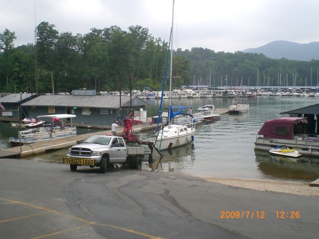 getting boat on trailer