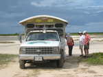 trying to see the elusive flamingos (were they just plastic?) on the way to Loblolly Bay, Anegada