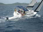 Honest, we weren't racing, the charter agreement says we can't, just crossed closely about 5 times in channel..