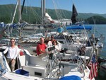 Overnight raft-ups around Watauga Lake