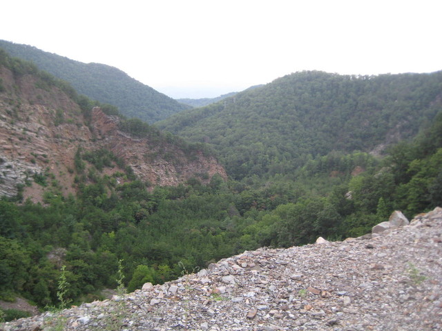 view towards back side of dam facing Wilbur Lake