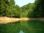Peaceful cove before claimed by the WLSC fleet, to be known in future as "Cove across from Marker 6"