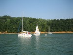 Starting line behind markers in Lakeshore Harbor