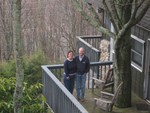 Bill and Adair Murdoch on the porch outside their lodge room