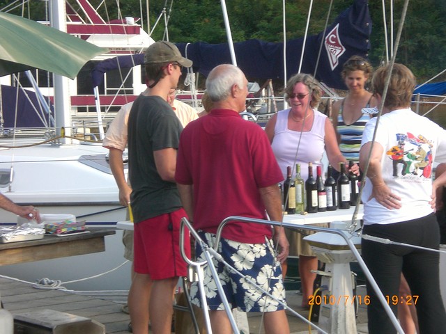 wine tasting the night before morning race (C. Lucas pic)
